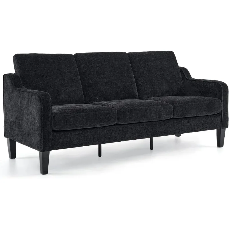 71 "kleine Couch bequeme 3-Sitzer gepolsterte Chenille Sofa Mitte des Jahrhunderts moderne Bodens ofas für kleine Räume, Schlafzimmer, Wohnung