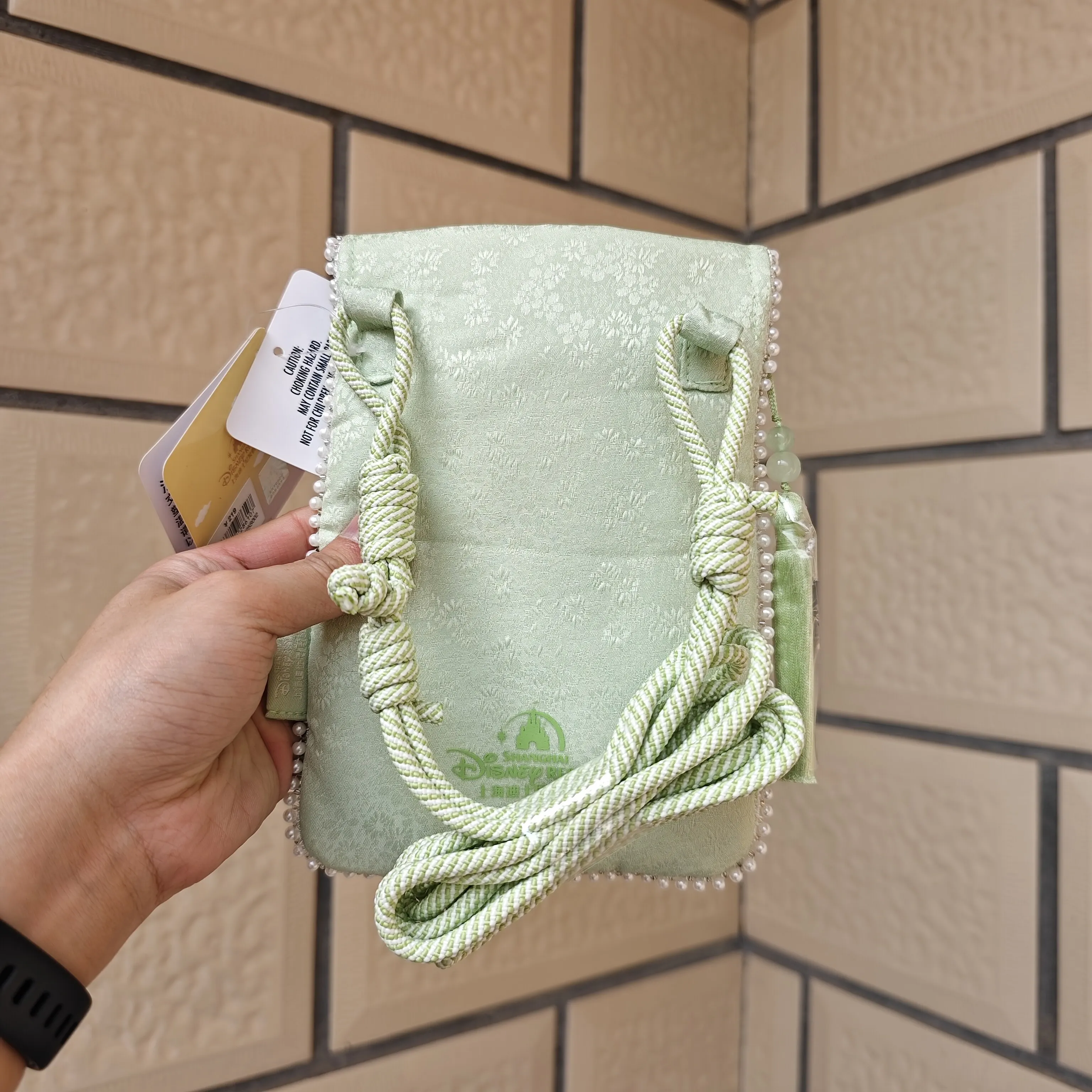 Shanghai Disney Store SFlower Between Dreams CookieAnn Cartoon Biscuit Mobile Phone Bag with Embroidery Crossbody Bag