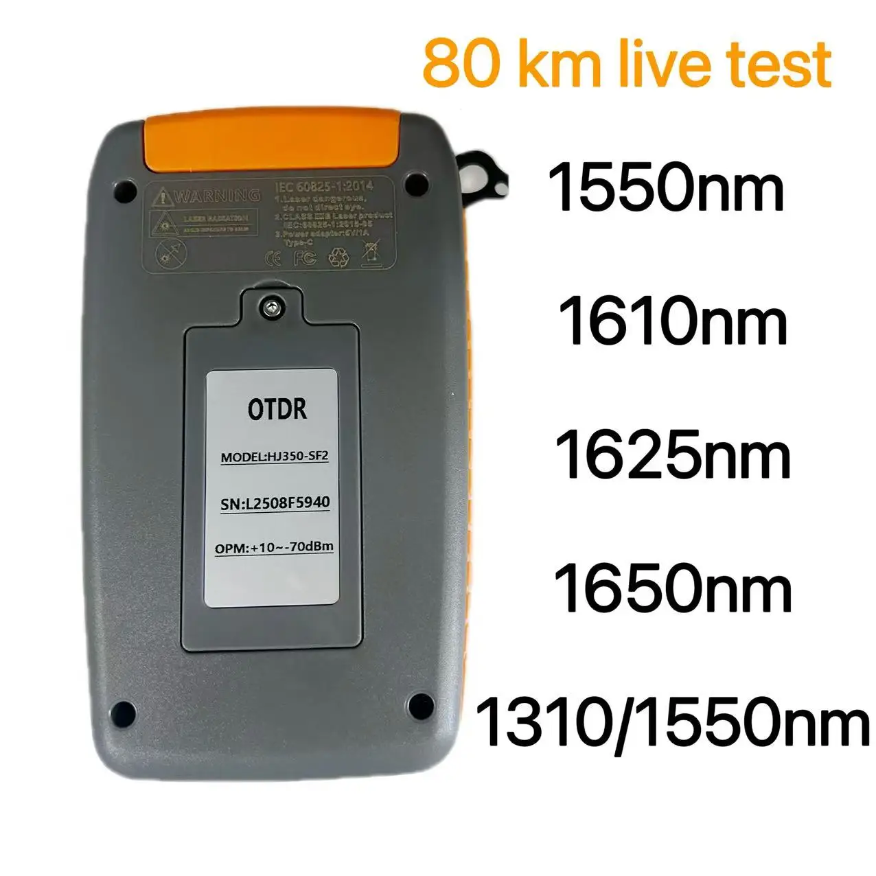 mini OTDR HJ350 1550nm (1310/1550nm cannot detect active optical fibers ) 1610 1625 1650 nm touch screen OPM VFL IOLA event map