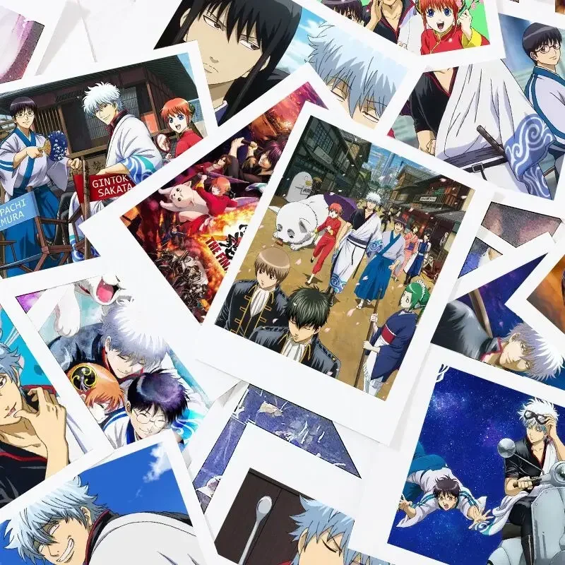 Gintama 3inch Card Collection Bookmark Sakata Gintoki Kagura Anime Goods Lomo Cards Cartoon Pagination Mark Book Clip Cute Gift