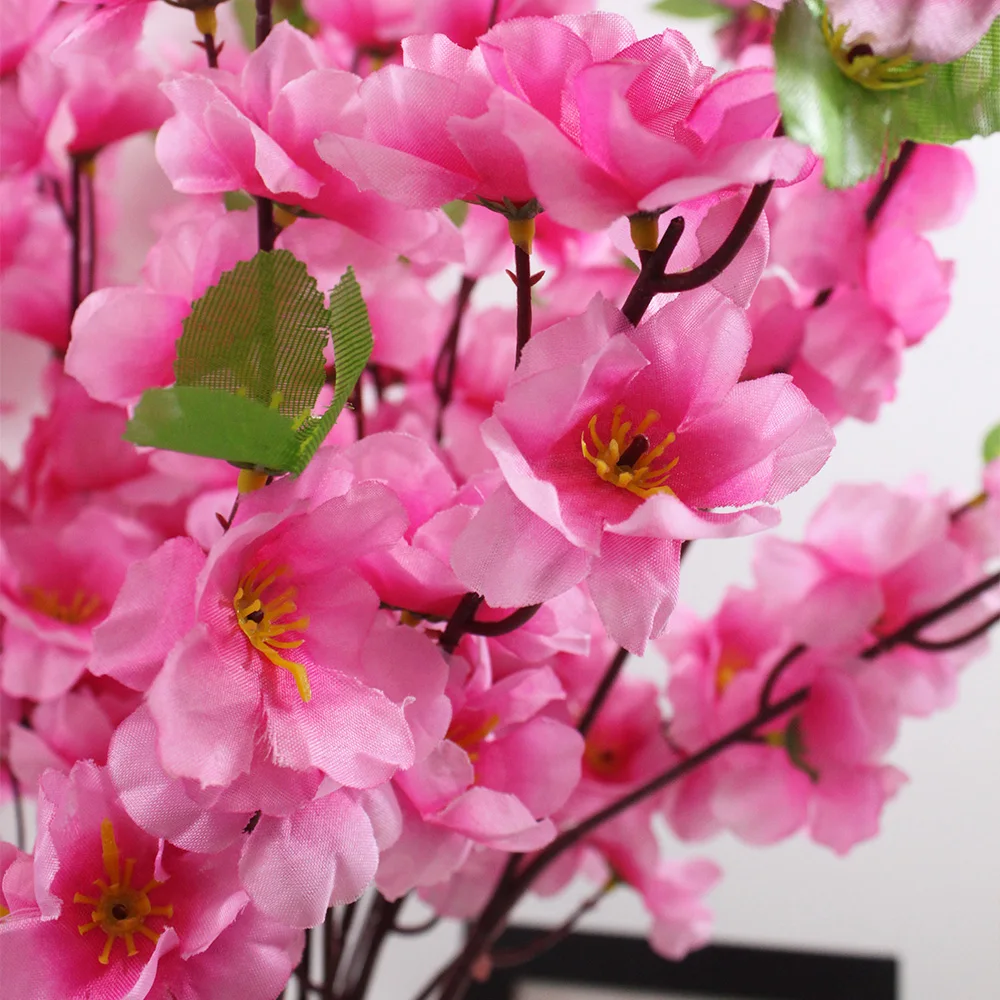 5 szt. sztucznych gałązek kwiatów wiśni, jedwabne wiosenne kwiaty brzoskwini, sztuczne kompozycje kwiatowe do dekoracji wnętrz, na zewnątrz, do domu, na wesele