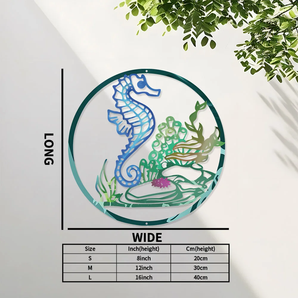 CIFBUY Seahorse Metal Wall Art Iron Rust Proof Waterproof Indoor Outdoor Garden Patio Home Decoration