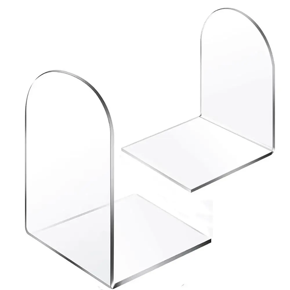 Accessories Acrylic Book Holder Non-Skid Clear Bookends Transparent Universal Book Stopper