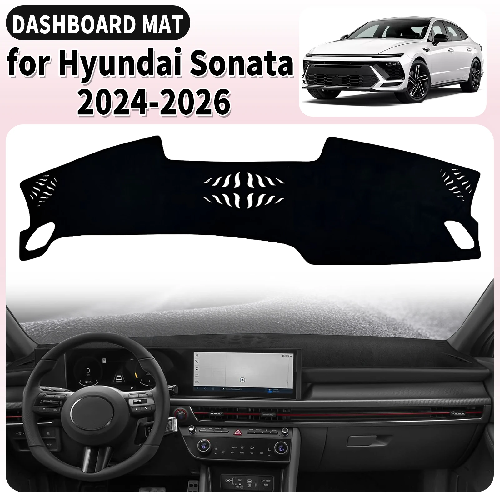 

for Hyundai Sonata 2024-2026 N-line (Whitout HUD) Car Dashboard Cover Mat Sunshade Anti‑UV Anti‑Glare Dash Interior Accessories