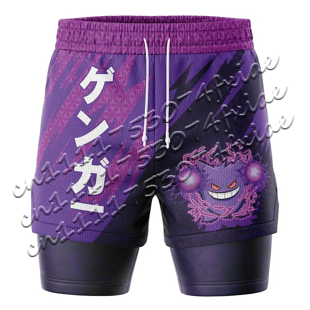 novos-shorts-esportivos-2-em-1-gengar-pokemon-masculinos-femininos-estampa-anime-tipo-fantasma-trovao-shorts-respiraveis-para-fitness-e-academia