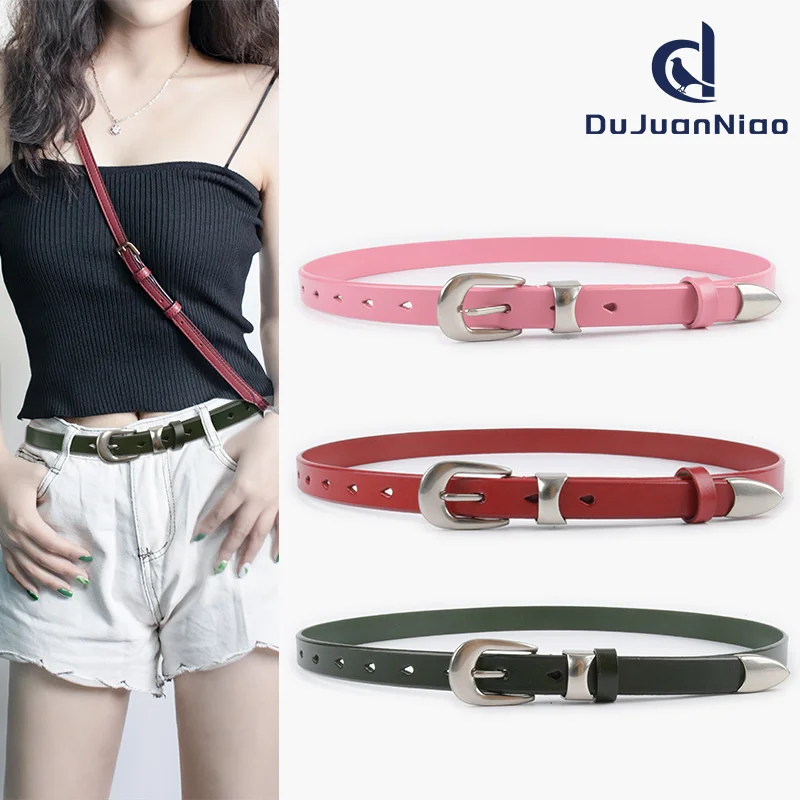 

100% genuine real leather Fine women's belt, versatile punk casual pants, jeans, high-end pants belt