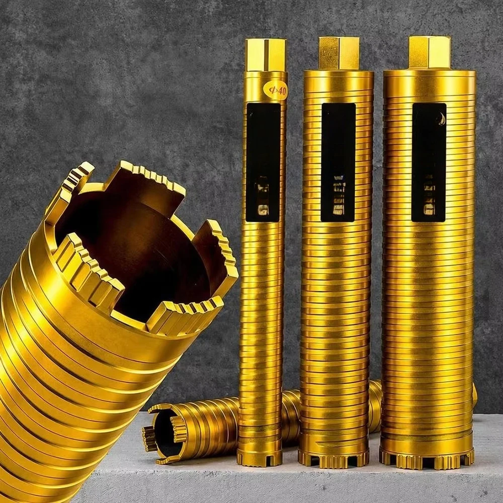 Threaded Connection Concrete Core Drill Anti Jam Cutting Wet Dry Drilling Diamond Core Drill Bit Wave Tooth