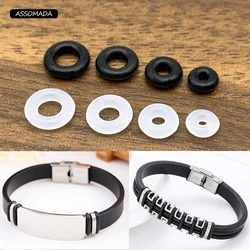 30pcs Silicone Jewelry Spacer Beads Isolation Ring For Bracelet Necklace Round Cord And Flat Cord DIY Jewelry Making Accessories