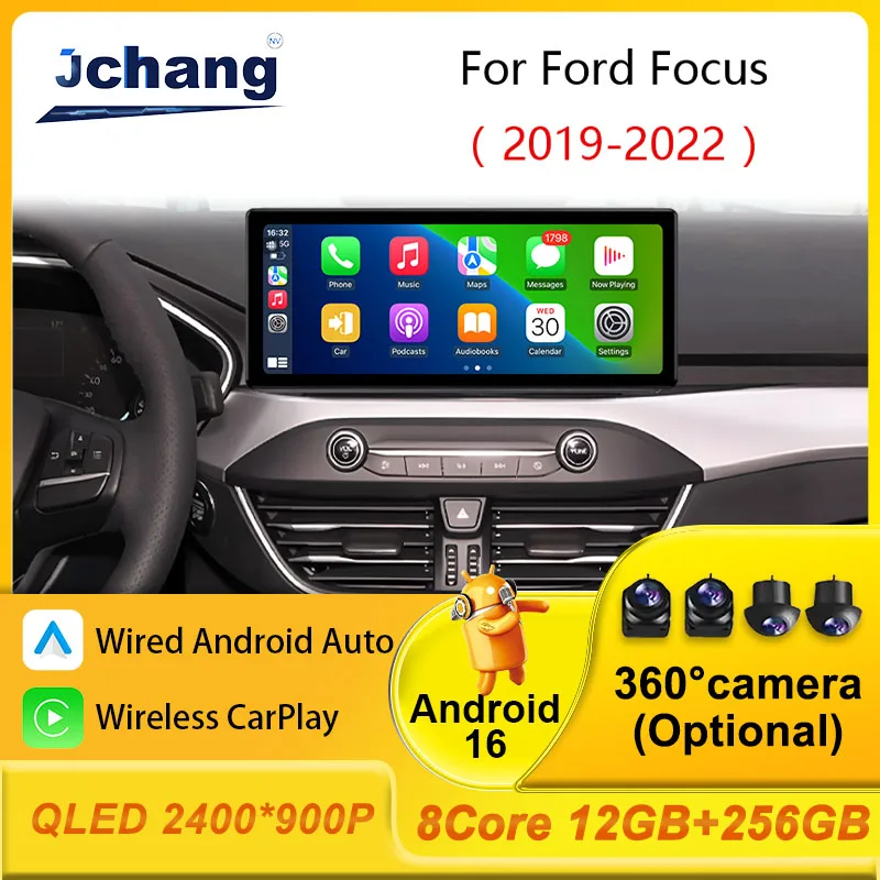No 2 din for Ford Focus 2019 - 2022 wireless carplay Navigation GPS Auto Car Radio Multimedia Player Head Unit WiFi 4G BT Stereo