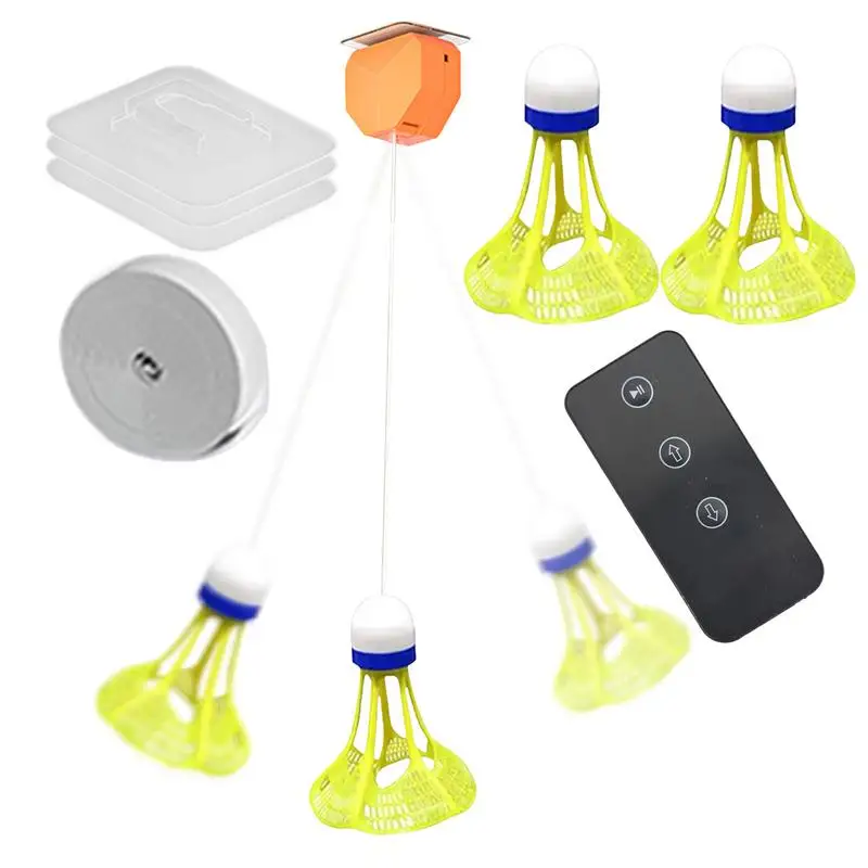 Treinador de badminton brilhante de jogador único, auto-estudo, dispositivo de rebote de badminton, controle remoto, conjunto de treinamento de badminton para iniciantes