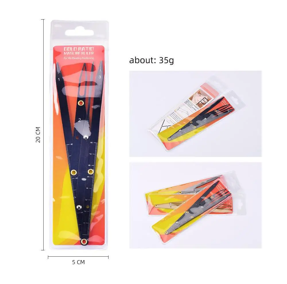 1pc Edelstahl Microblading Balance Positionierung Äquidistan Dreieck Augenbraue Mapping Lineal Golden Ratio Sattel Make-Up-Tool – Detail 30