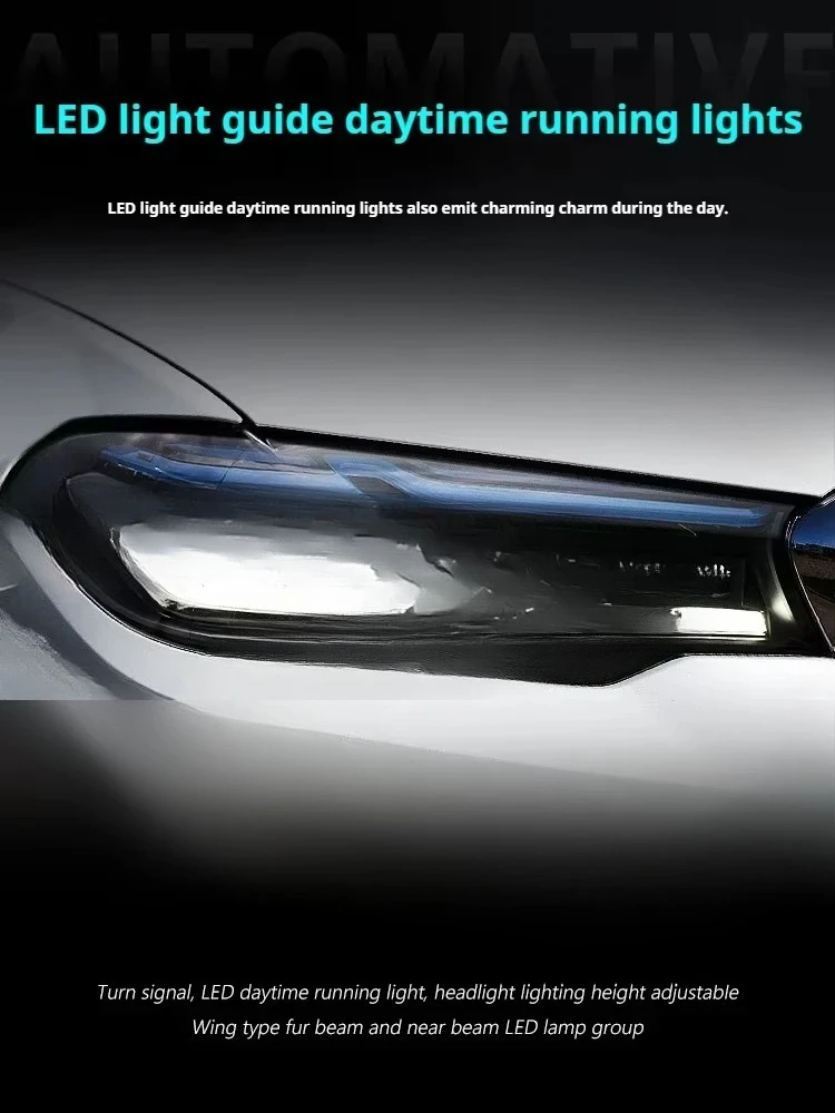 5 Series G30 G38 Headlights 2018-2020 Light Emitting Diode Engine Headlights Daytime Running Lights Car Accessories