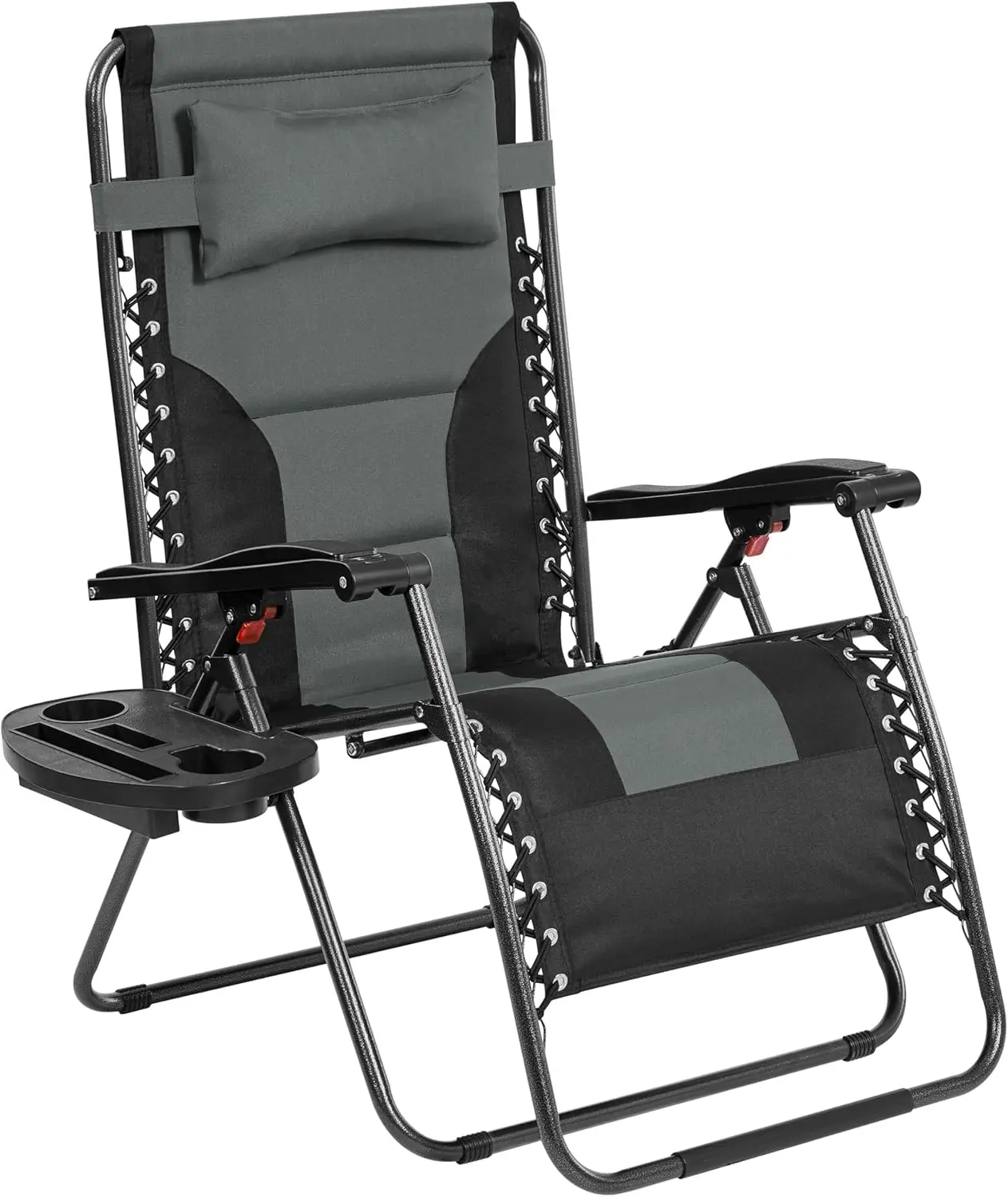 

29in Full Padded Zero Gravity Chair Oversized Outdoor Patio Folding Lounger Adjustable Portable Anti Gravity Recliner