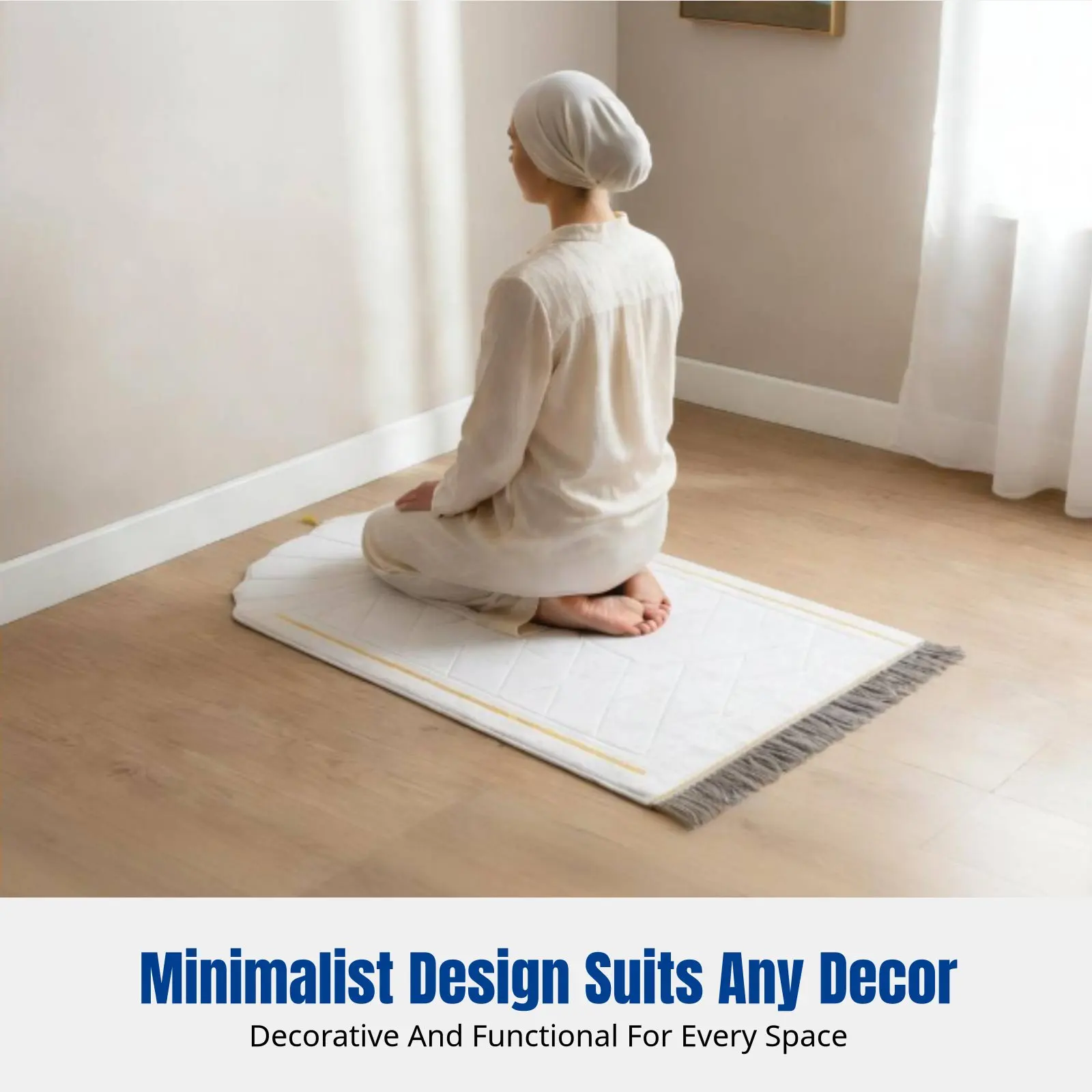 

Молитвенный коврик из фланели с золотой окантовкой, в форме веера, толстый, мягкий, с тиснением, в ближневосточном стиле, для домашнего декора