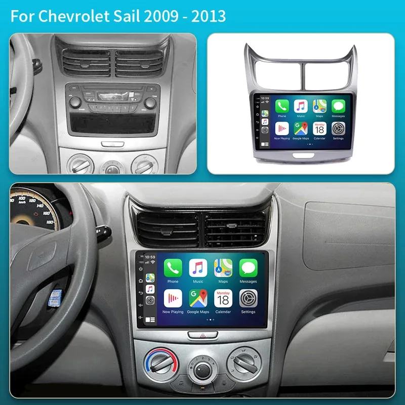 Car Stereo Radio Multimedia Player For Chevrolet Sail 2009-2014 GPS RDS DSP FM Wireless Carplay Android Auto 2 din DVD Head Unit
