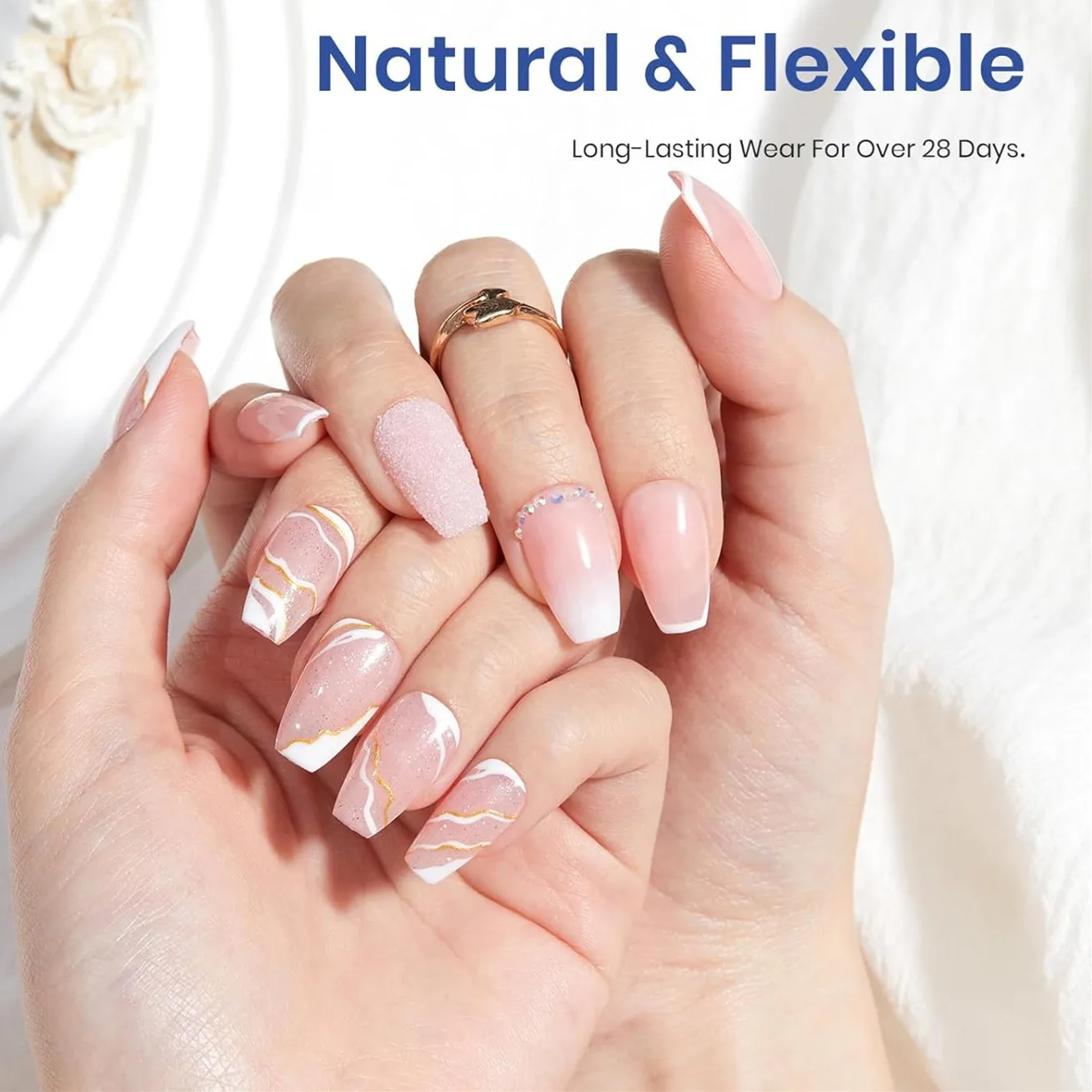 500Pcs Short Coffin/Ballerina Nail Tips 10 Sizes – Full Cover False Fingernail Extensions for Salon Professionals & Home Use