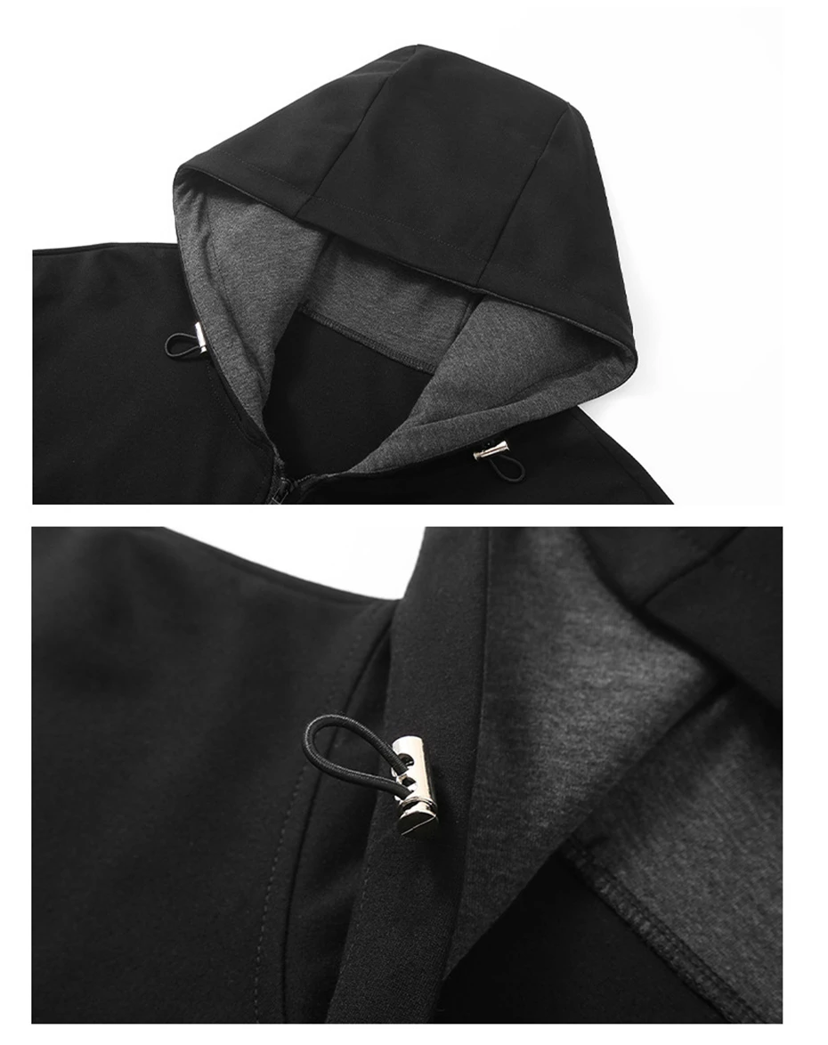 Zippered Hoodie Jacket Men 10XL 11XL Plus Size Hoodies Fashion Casual Solid Color Hoodies Male Spring Autumn