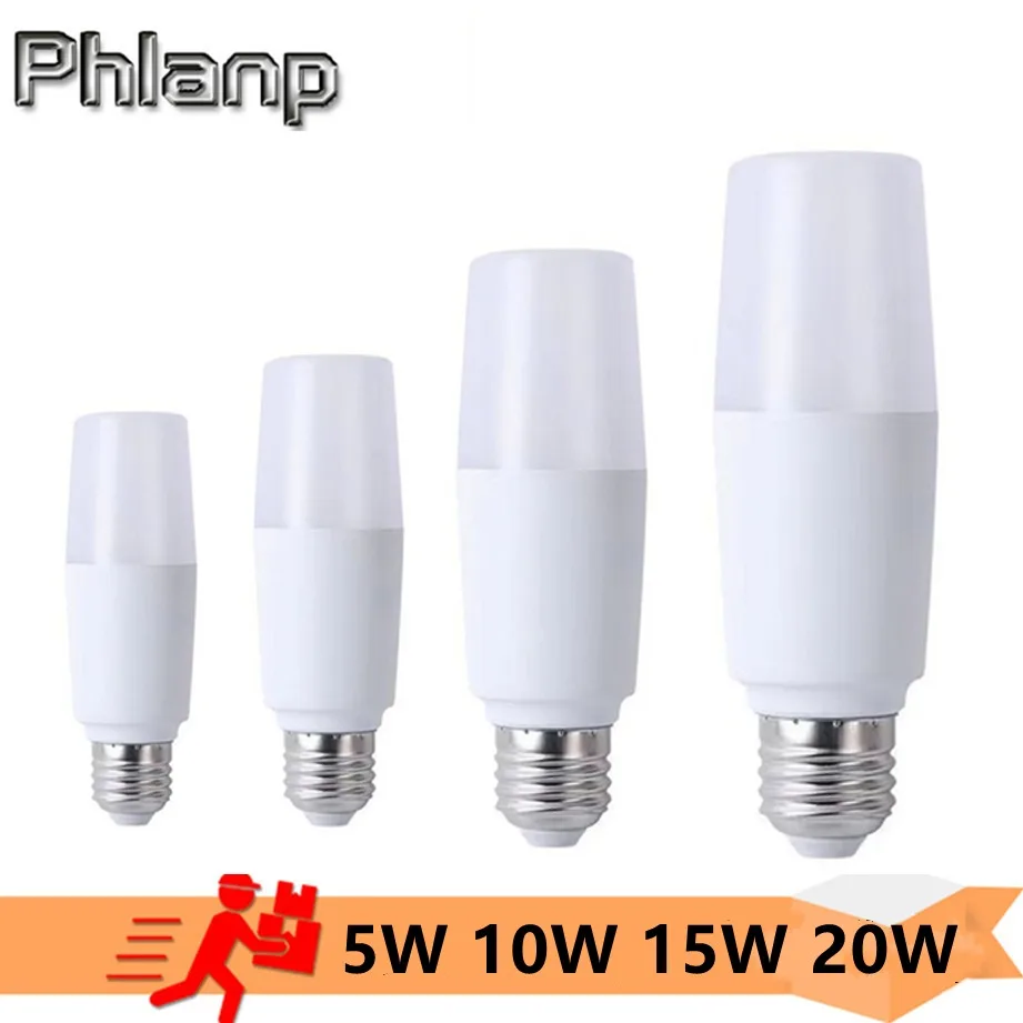 Phlanp E27 Light Bulb 20W 10W 15W 5W LED Cylindrical Corn Bulb AC 220V-240V LED Lamp Home Decoration Chandelier Candle Light