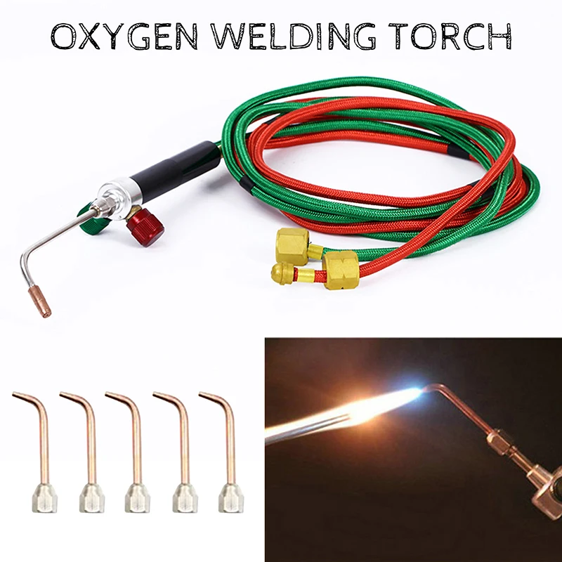 

Welding Torch Kit with 5 Tips Small Welding Soldering Oxygen Acetylene Gun Jewelry Welding Machine Propane Torch