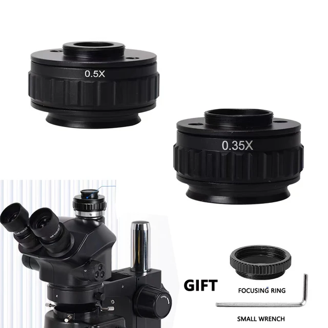 Adaptery C Mount Obiektyw 0,35X 0,5X CTV do trójokularowego mikroskopu stereoskopowego 38MM Interfejs Microscopio Came