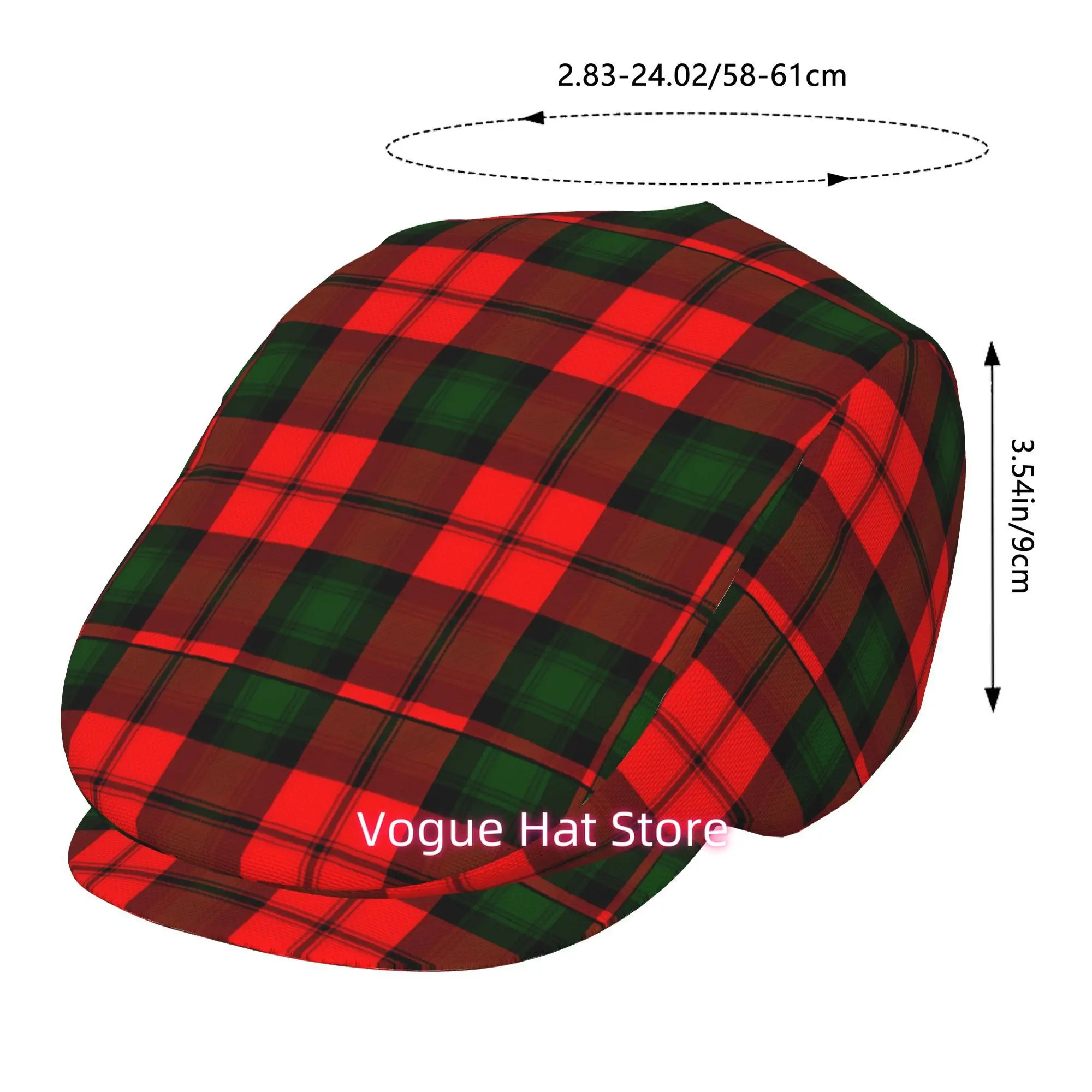 A Single Piece of Clan Kerr Tartan Beret, Featuring an All-Over Print, This Retro Newsboy Cap Is Unisex And Essential for Both O