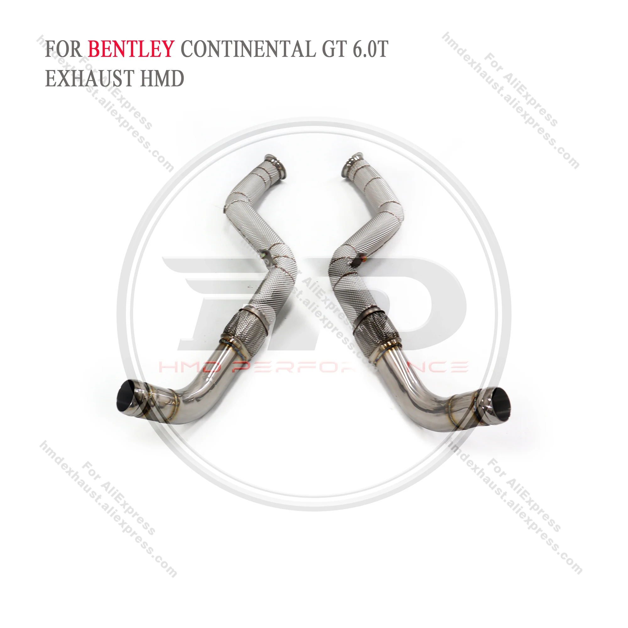 HMD Stainless Steel Exhaust System Performance downpipe for Bentley Continental GT W12 6.0T Muffler with catalyst Middle Pipe