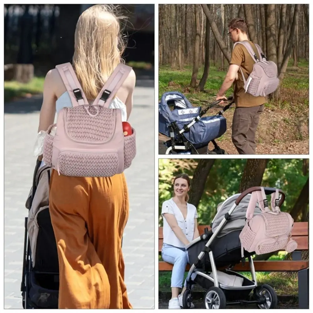 Nuevo Bolsa de mamá de gran capacidad, organizador de pañales de bebé ligero a la moda, bolsa de pañales para