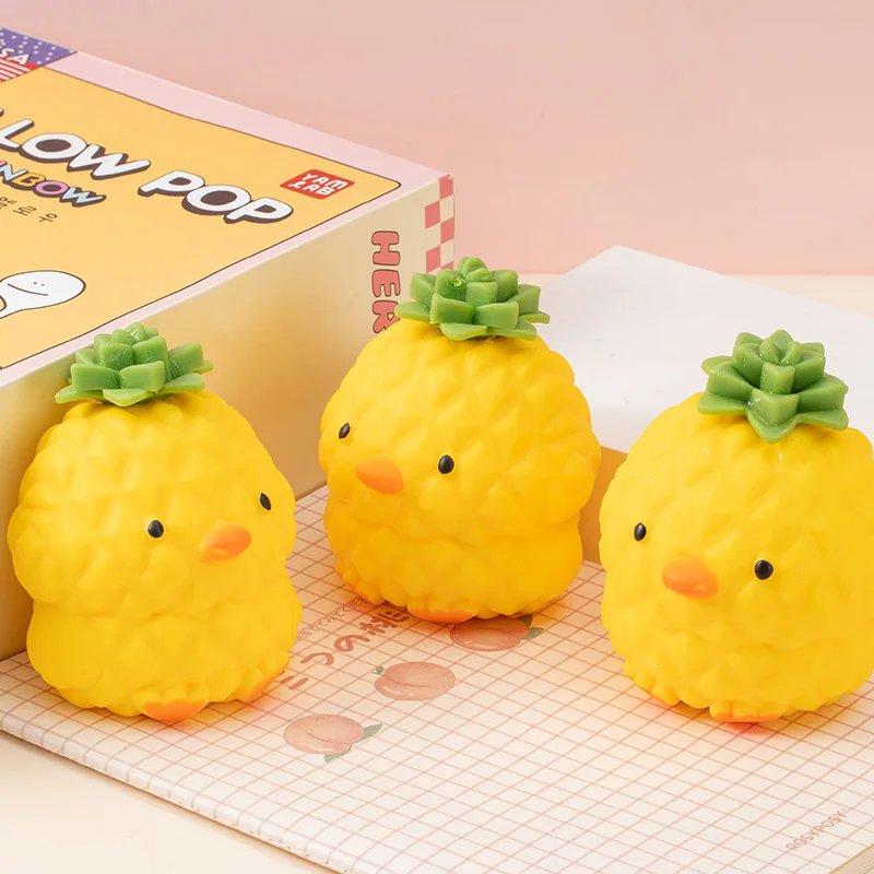 Leuke Rekbare Ananas Eend Squishy Speelgoed Stress Ballen Angst Release Nieuwigheid Squeeze Fidget Speelgoed Voor Kinderen Vakantie Geschenken