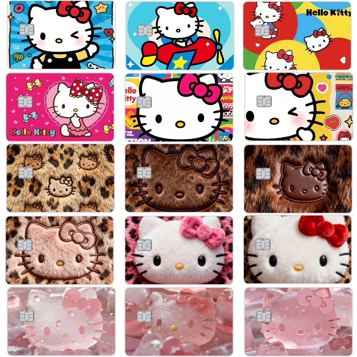 

Леопардовый принт Hello Kitty, модные матовые наклейки из ПВХ, пленочный чехол, лента для Creidt Debit Card Bank Visa Metro Card, наклейка на кожу