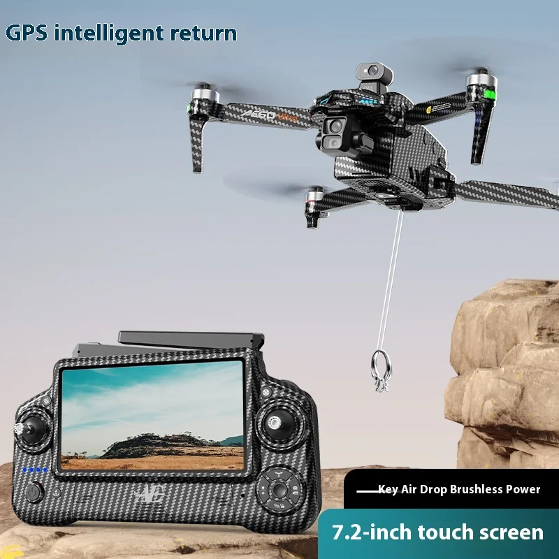 Drone AE60 dengan Sistem Gimbal Tiga-Axis, Quadcopter Terkontrol Jarak Jauh, Transmisi Gambar Digital HK, Fungsi Kembali Satu-Klik