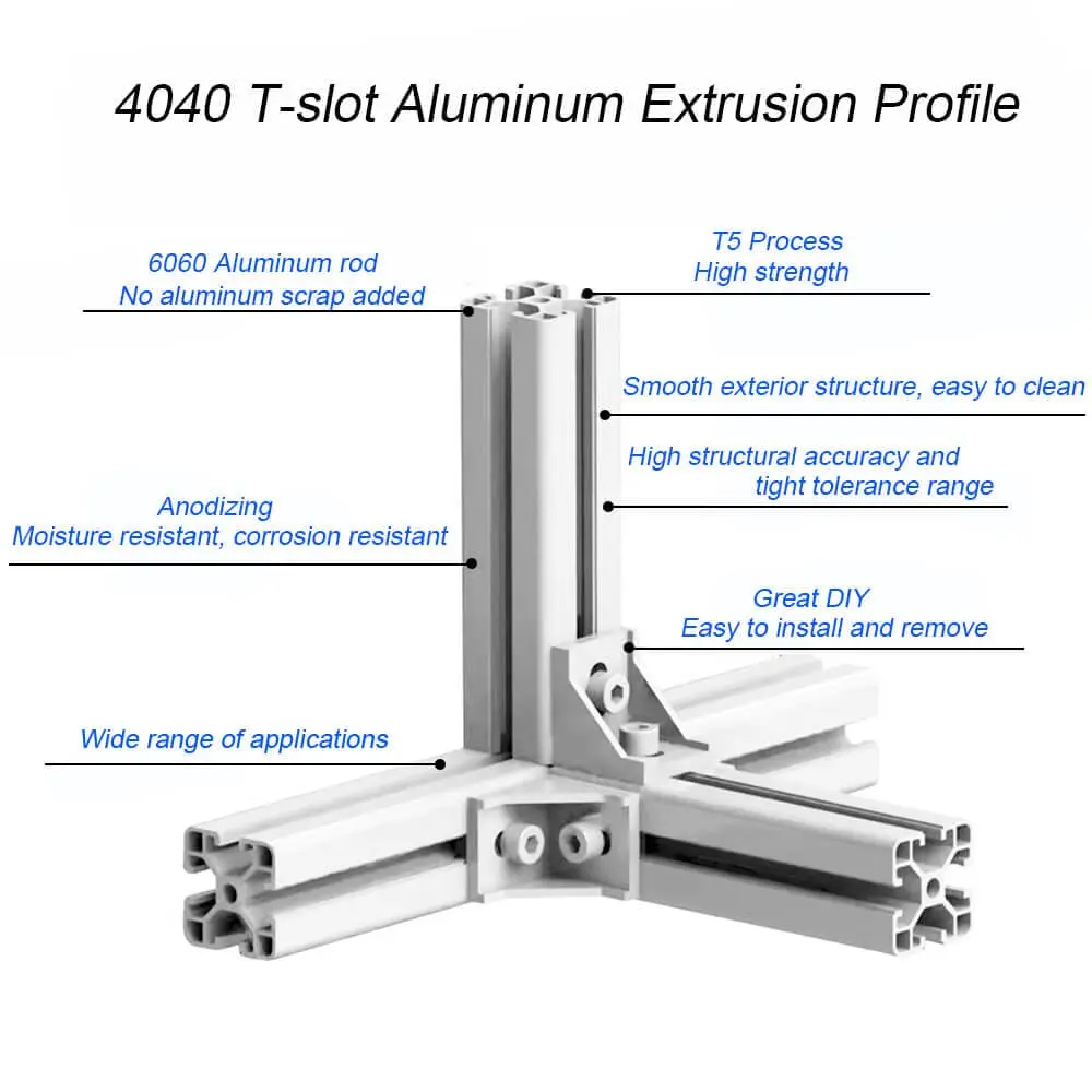 2020 2040 2060 2080 20100 3030 3030N1 3060 4040 Profilo in alluminio T-slot Standard UE Rail lineare Estrusione CNC Parti della stampante 3D