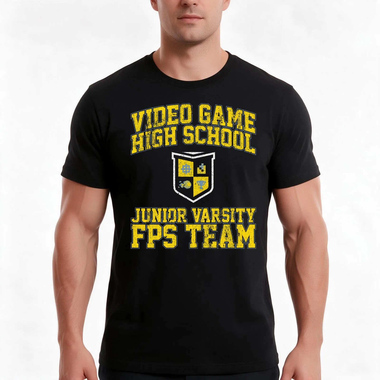 Video Game High School Junior Varsity FPS Team T-Shirt Summer Casual Cotton Tee Oversized Streetwear Tops Unisex Men Women