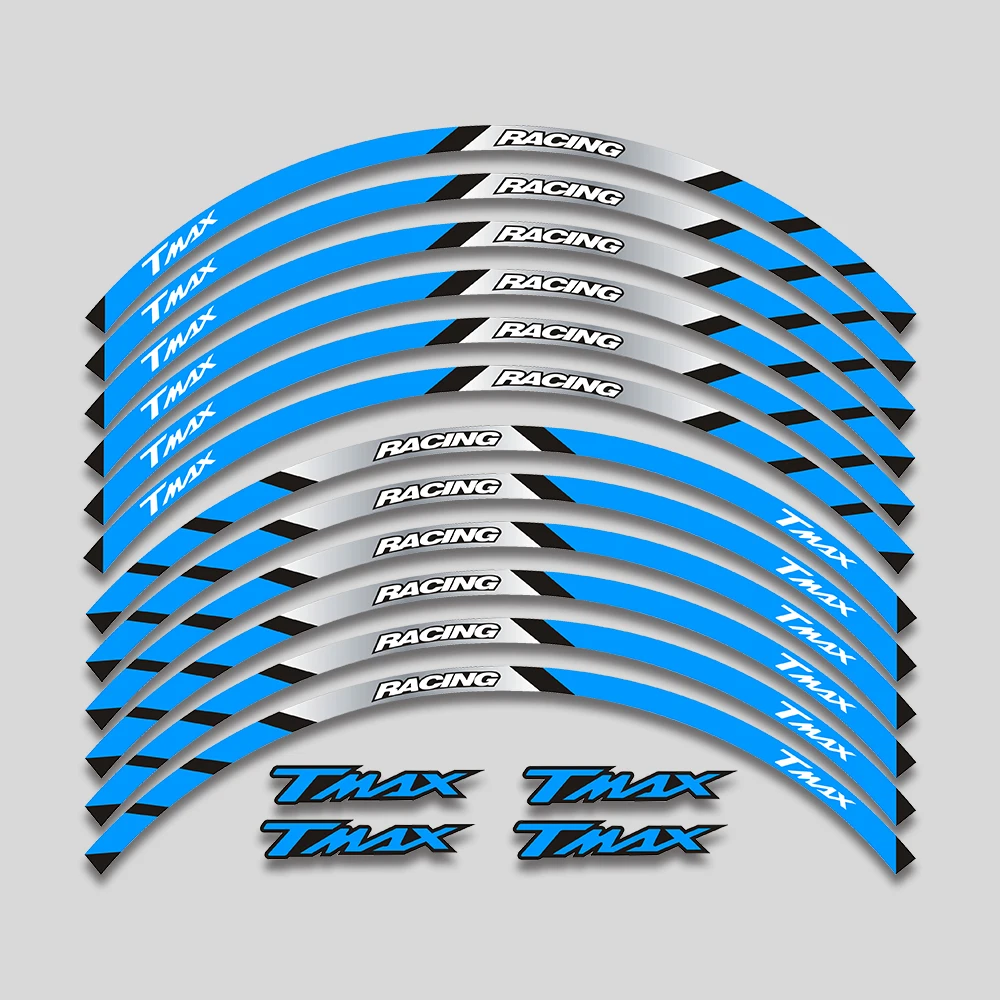 

15 дюймов, декоративные наклейки для шин, аксессуары для мотоциклов, наклейки на колесо, светоотражающие полосы, набор для YAMAHA TMAX 500 530 TMAX 500 TMAX 530