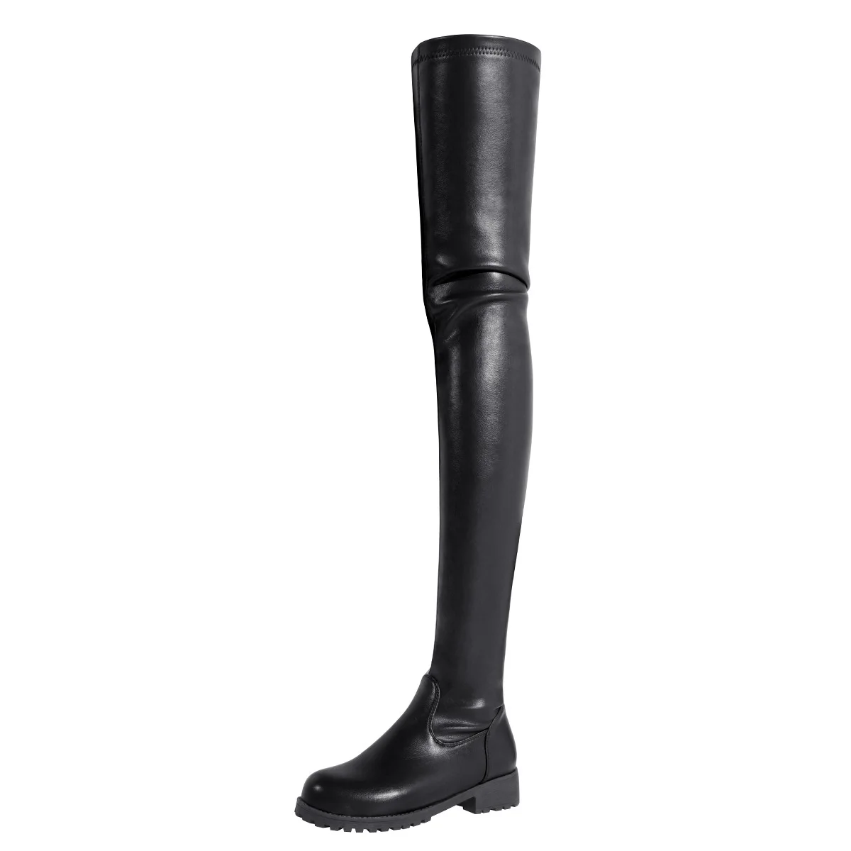Women\'s Black Sexy Long Boots Women Over Knee Boots Leather High Quality Shoes 2023 Fashion Thigh High Boots Female Plus Size 47