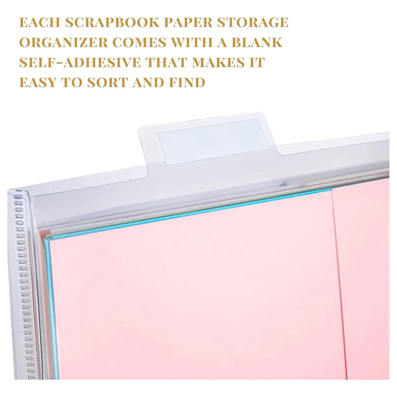 12X12 Scrapbook Paper Storage Organizer Clear Loading Files Plastic Paper Holder For Holding Paper Photos Vinyl Paper