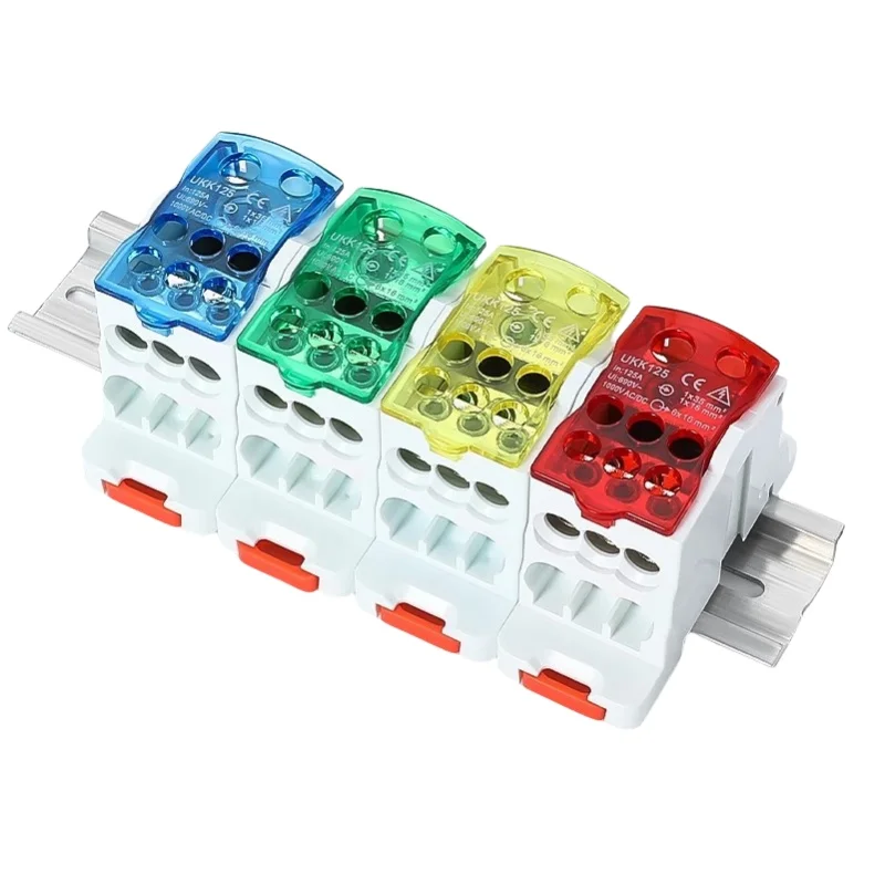 

1 Piece UKK 80A Din Rail Distribution Box Block One In Multiple Out Power Universal Wire Connector Junction Box Terminal Block