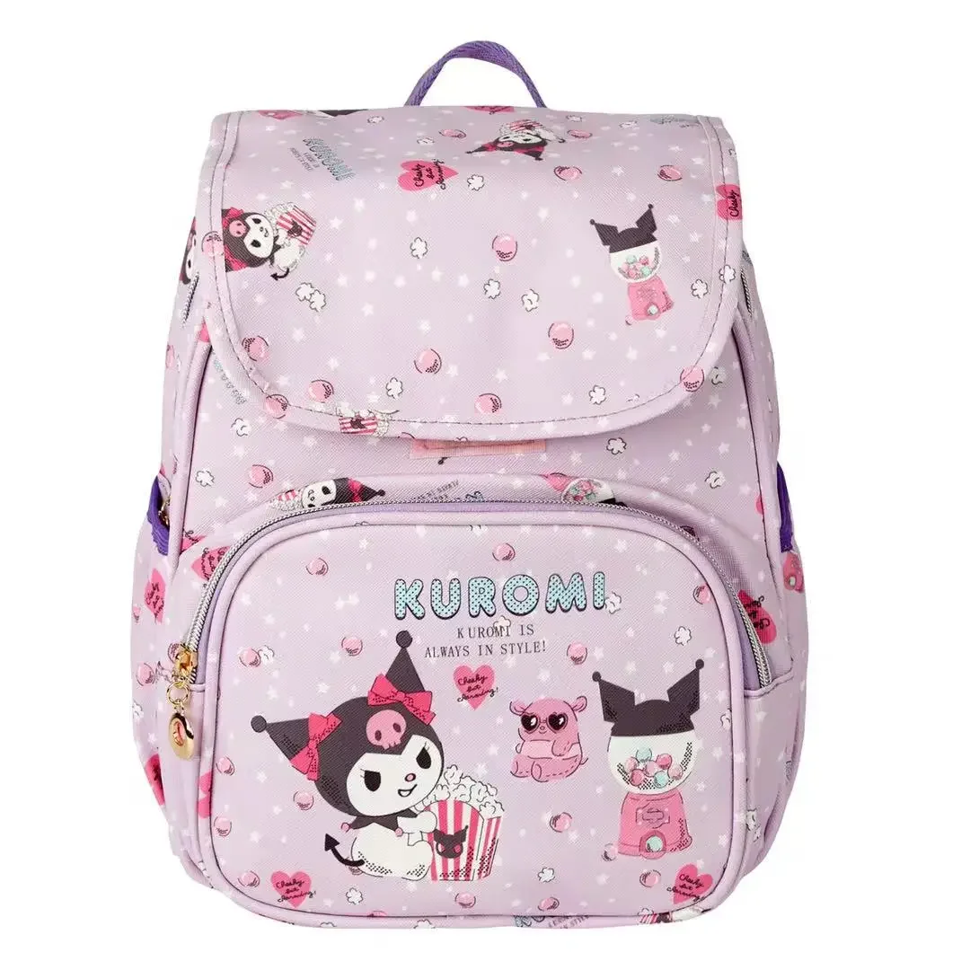 

Школьные портфели для девочек с мультипликационным рисунком Hello Kitty на молнии для начальной школы Детский водонепроницаемый холщовый рюкзак с цветочным рисунком студенческий рюкзак