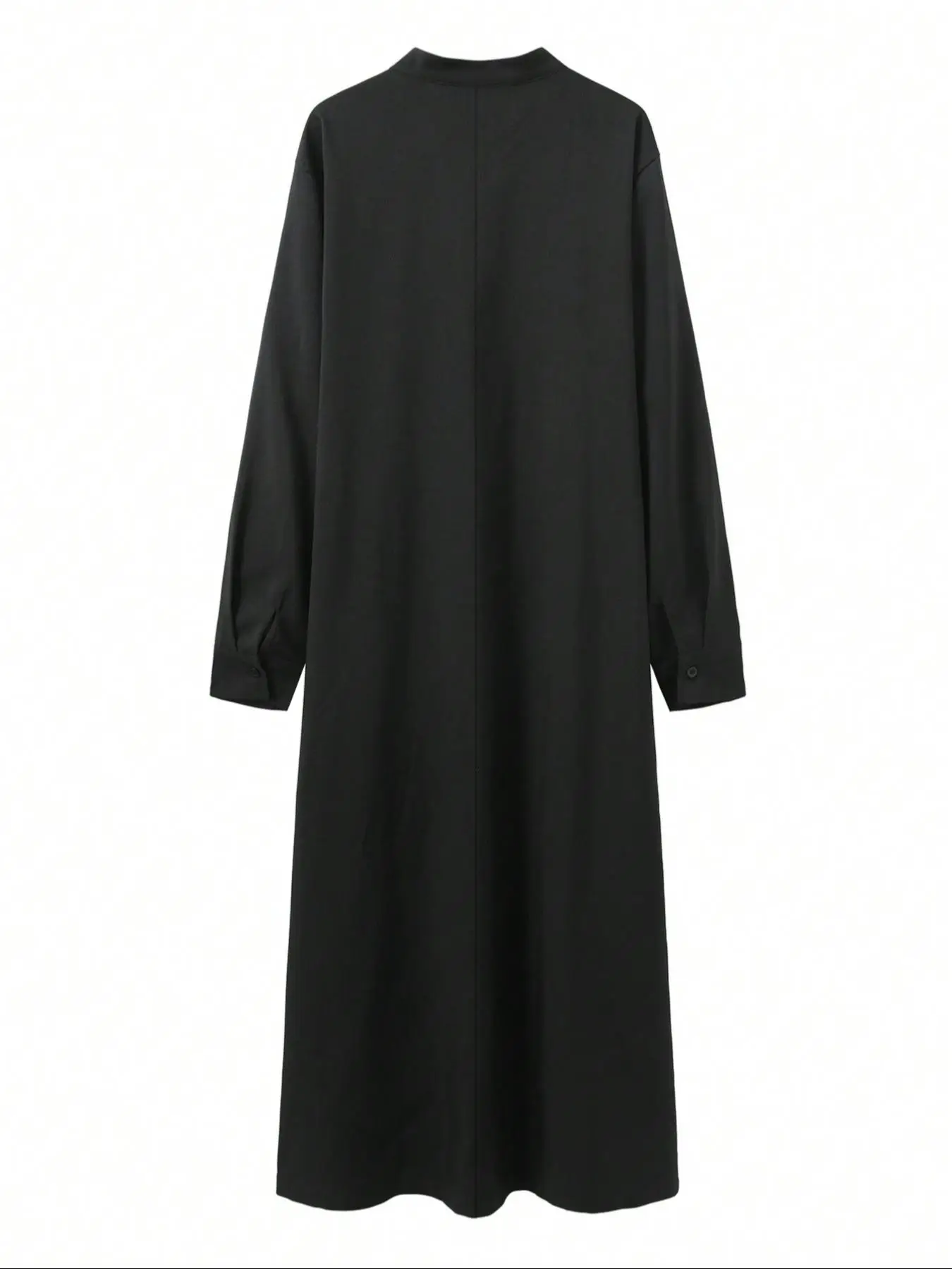 Men's Loose Traditional Ethnic Style Long Robe in Black with round Neck for Banquet And Prayer from Africa And Middle East