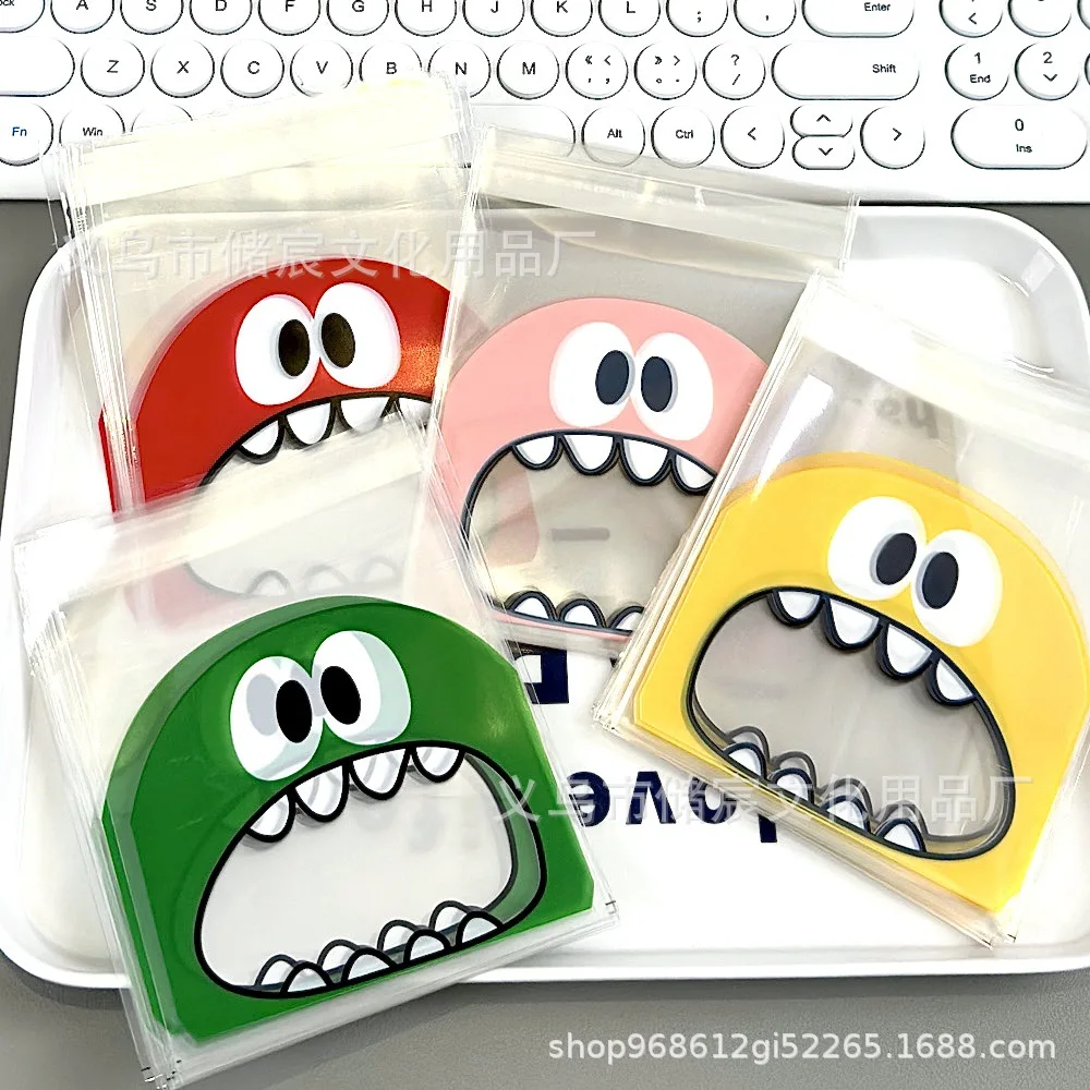 

20Pcs 10cm Cute Cartoon Big Mouth Monster Card Self-adhesive Opp Bag Kpop Star 3-inch Photo Card Selling Card DIY Packing Pocket