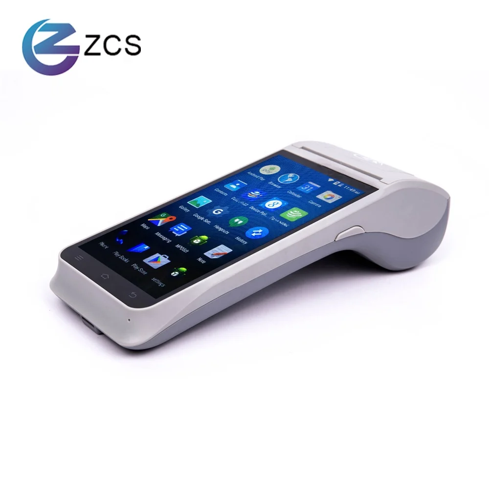 Rugged Design ZCS Z91 4G wifi EFT Android NFC POS Portable Android For Store inventory manage