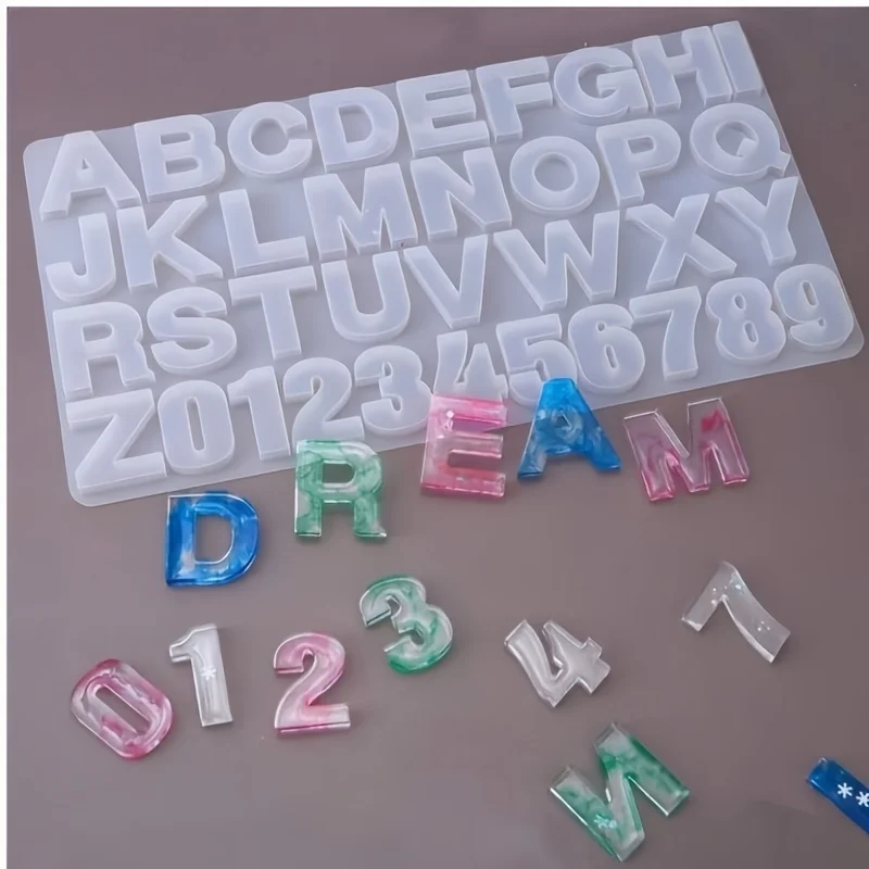 Silicone Alphabet Resin Molds,Number Alphabet Jewelry,Silicone Letter Molds for Resin Casting,DIY Craft，fondant chocolate mold view 4