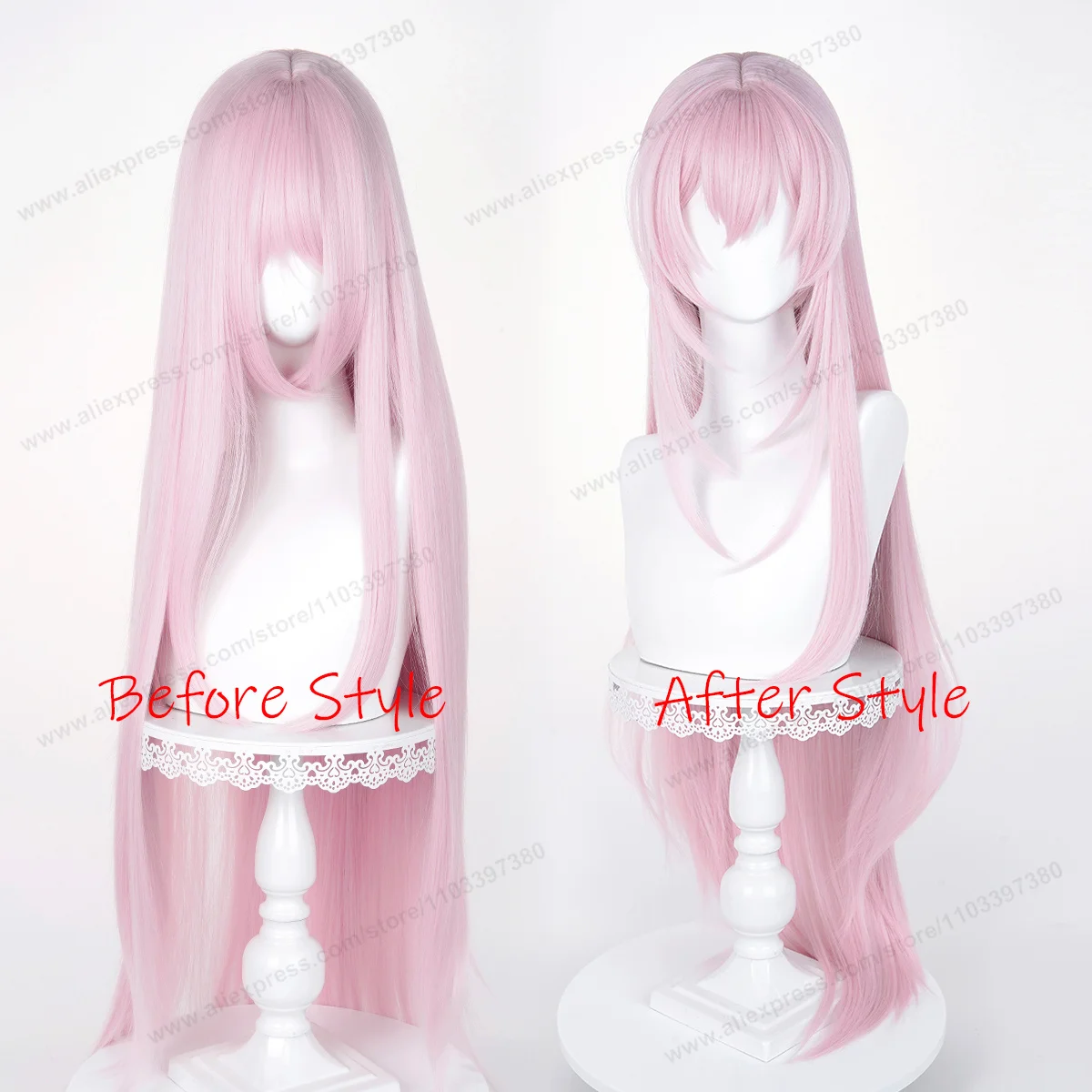 Luka Cosplay Wig 100cm Long Pink Women Hair Anime Cosplay Wig Halloween Heat Resistant Synthetic Wigs