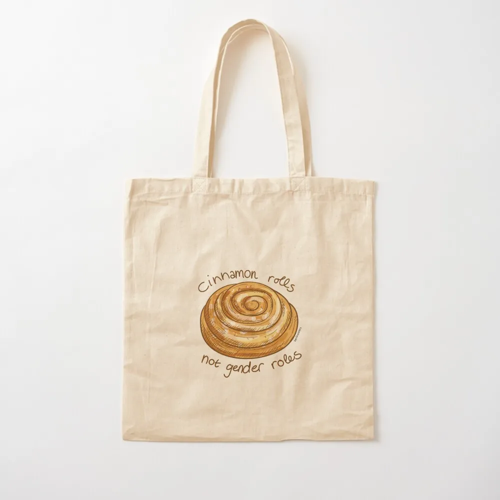 

cinnamon rolls not gender roles Tote Bag tote men's bags aesthetic hand ladies Candy bags Canvas