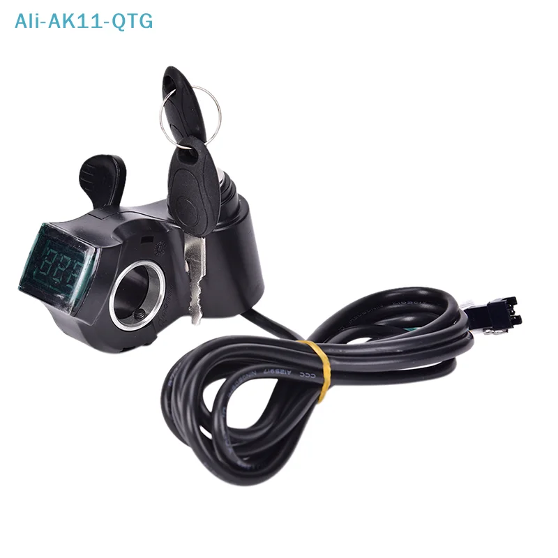 

Hot! 1PC Bikes Finger Thumb Throttle With Power Switch LCD Display Switch Handlebar Grips