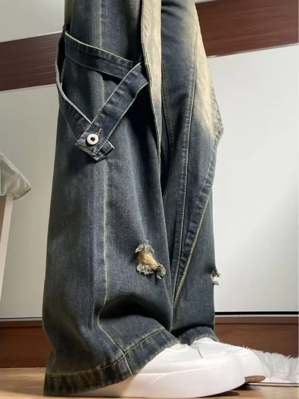 جينز أمريكي عتيق الطراز بخصر مرتفع للنساء، فضفاض ونحيف، بساق مستقيمة صغيرة وواسعة، مناسب للارتداء اليومي في جميع المواسم