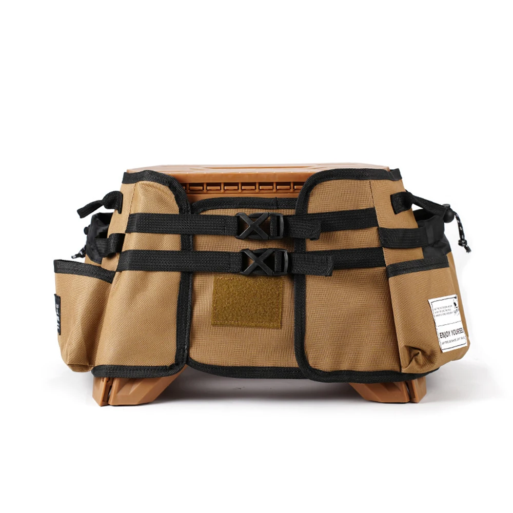 600d-オックスフォード布折りたたみスツールシートカバーマルチポケット屋外保護カバーポータブル多機能ツールバッグ