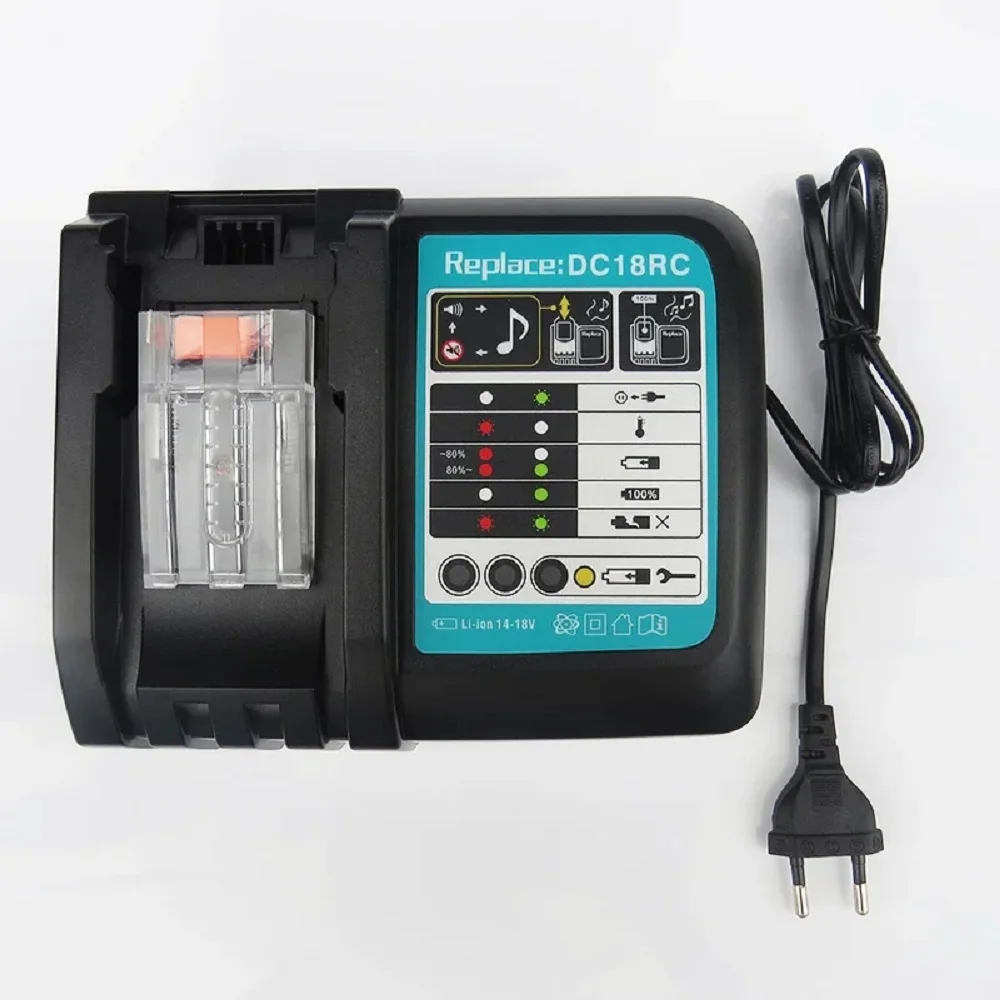 Li-ion Battery Charger 3A Charging Current for Makita 14.4V 18V BL1840 BL1830 BL1815 Bl1430 BL1415  DC18RC DC18RA with USB port