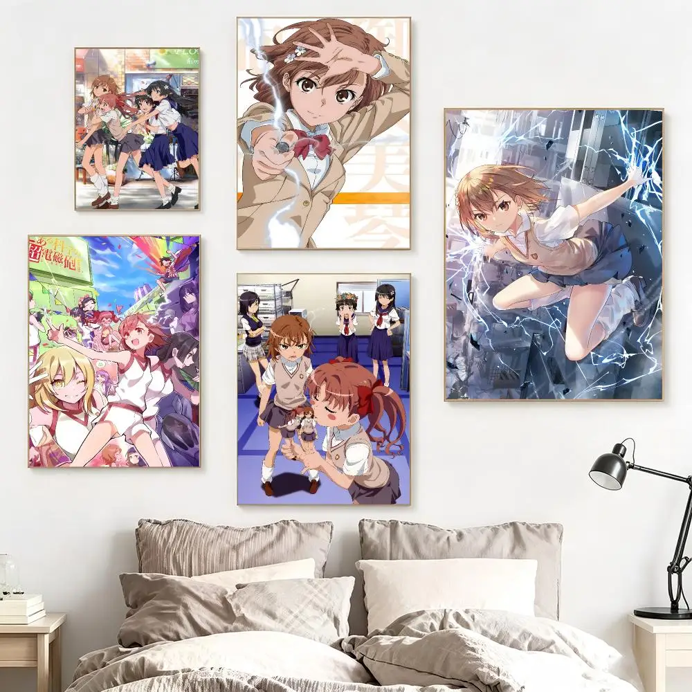 Japanese Anime A-A Certain Scientific Railgun Poster impermeable para el hogar sala de estar dormitorio bar decoracion estetica
