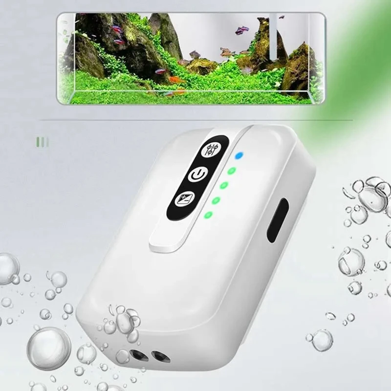 Portable Aquarium Oxygen Pump USB Rechargeable Outdoor Ultra Silent Air Compressor For Fish Tank Aquarium Accessories