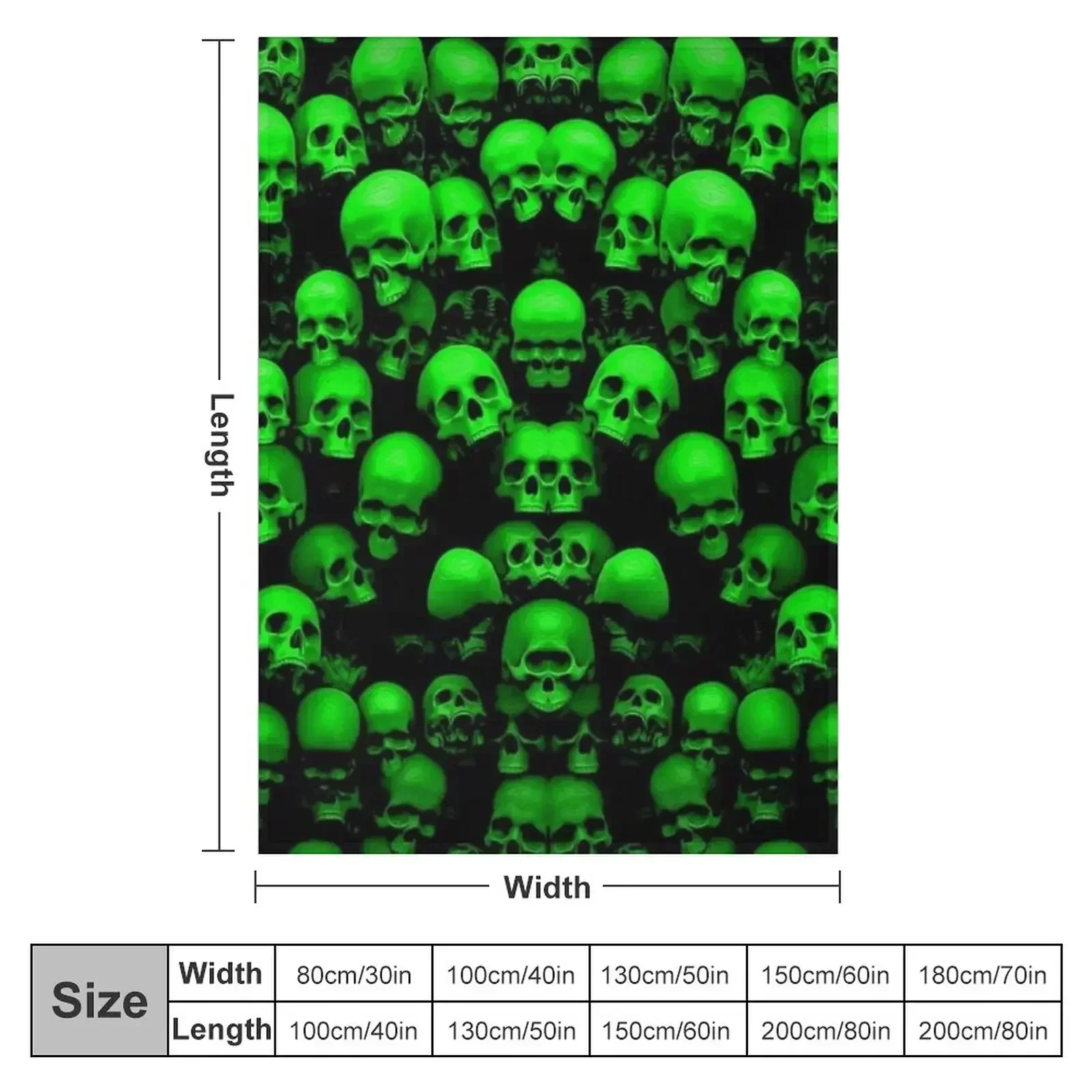 Neon Green Trippy Skull Throw Blanket manga anime Weighted Luxury Throw Blankets For Baby For Sofa Thin Blankets